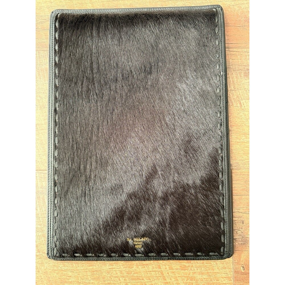 Da Milano Italia Black Leather & Pony Hair Padfolio Luxury Business Organizer